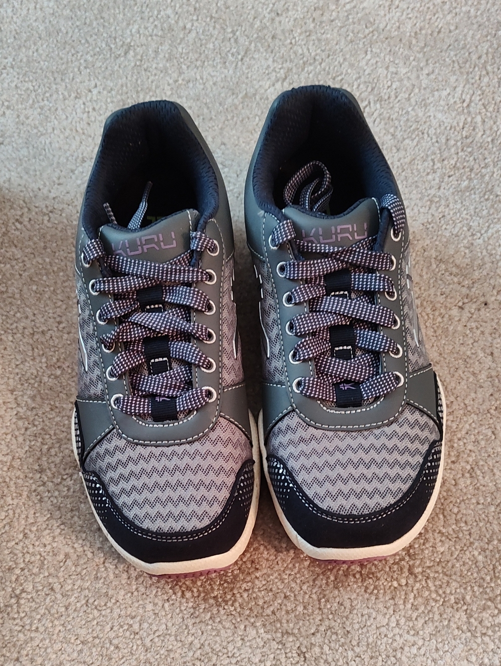 KURU Gray and Black Athletic Walking Shoes